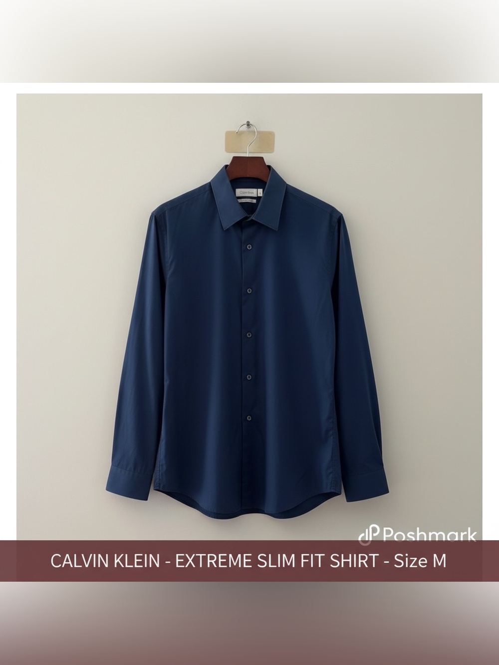Calvin Klein X Extreme Slim Fit Dress Shirt Blue M 15-15.5 32/33